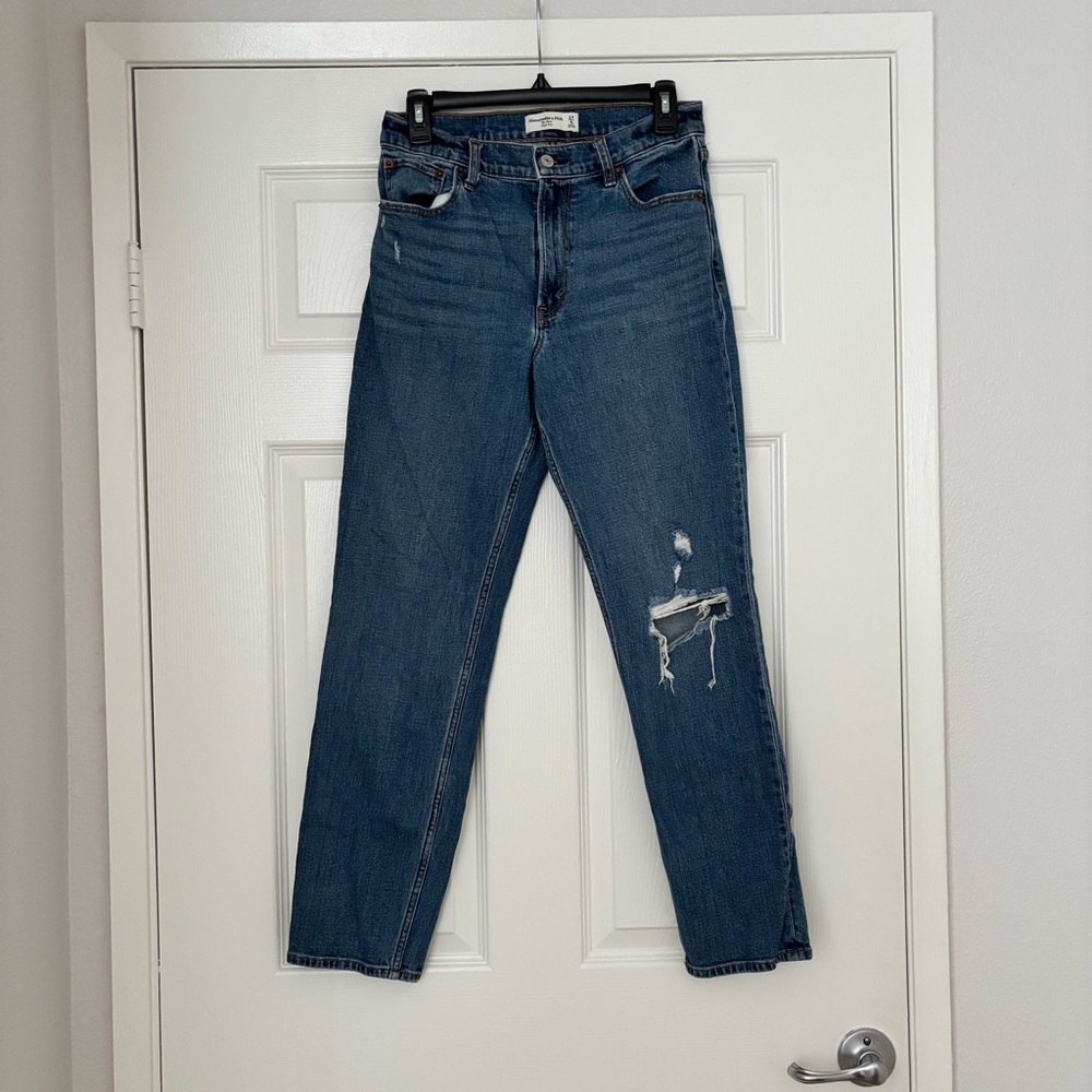 Abercrombie & Fitch Dark Blue Straight Leg Jeans
